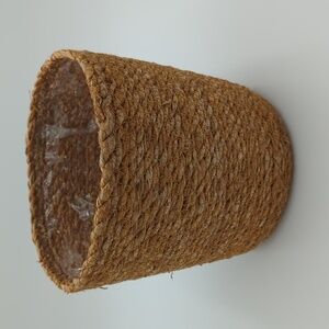 Natural Woven Grass Planter Pot Wastebasket Trash Can Vegan Sustainable Upcycled